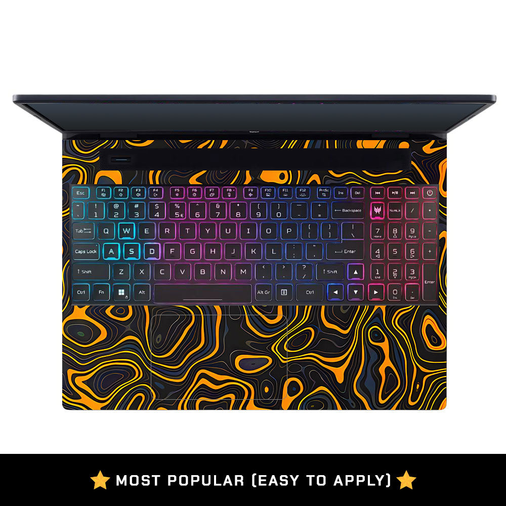 Amber Topographic Waves Acer Predator Helios Neo 16 N22Q22B Laptop Skin