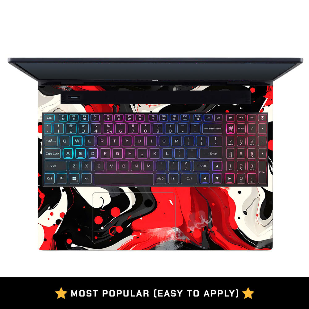 Red and White Paint Swirls Acer Predator Helios Neo 16 N22Q22B Laptop Skin
