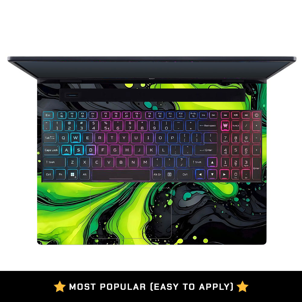Neon Green Paint Swirls Acer Predator Helios Neo 16 N22Q22B Laptop Skin