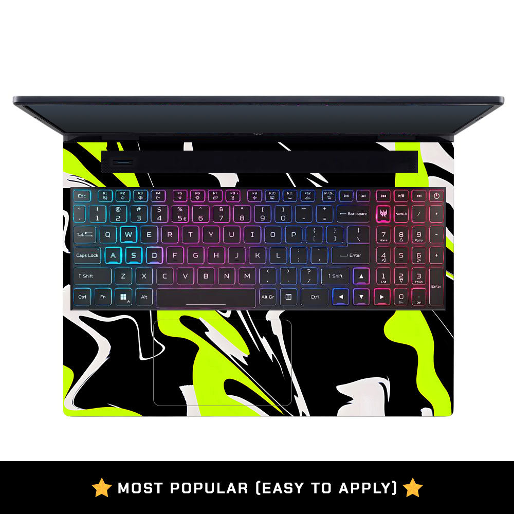 Neon Green and Black Patterns Acer Predator Helios Neo 16 N22Q22B Laptop Skin