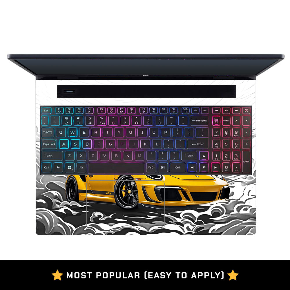Porsche 911 Yellow Blaze Acer Predator Helios Neo 16 N22Q22B Laptop Skin