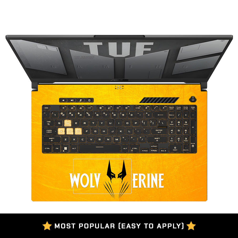 Wolverine with Yellow Background Asus TUF Gaming F17 FX707Z Laptop Skin