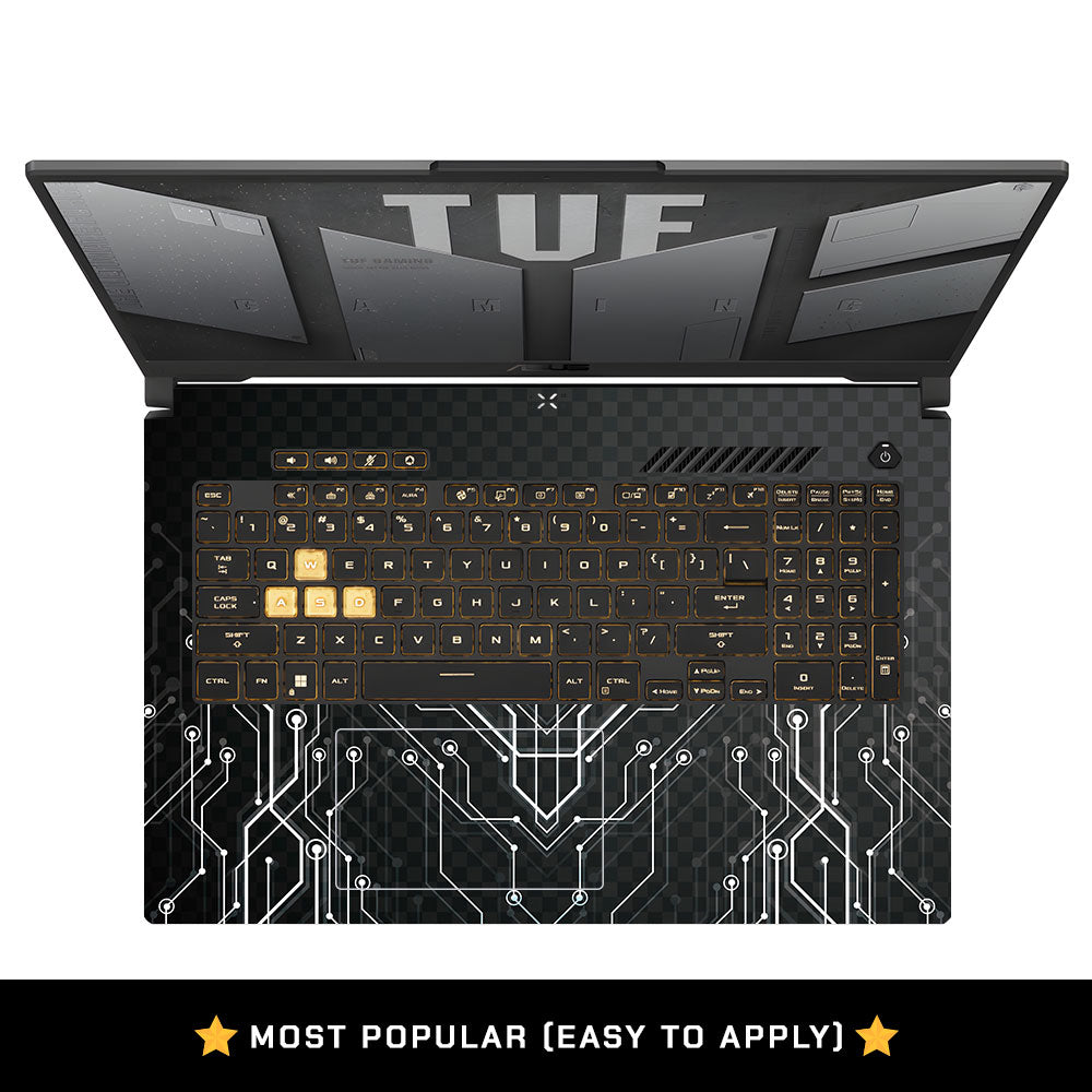 Black Digital Circuit Asus TUF Gaming F17 FX707Z Laptop Skin