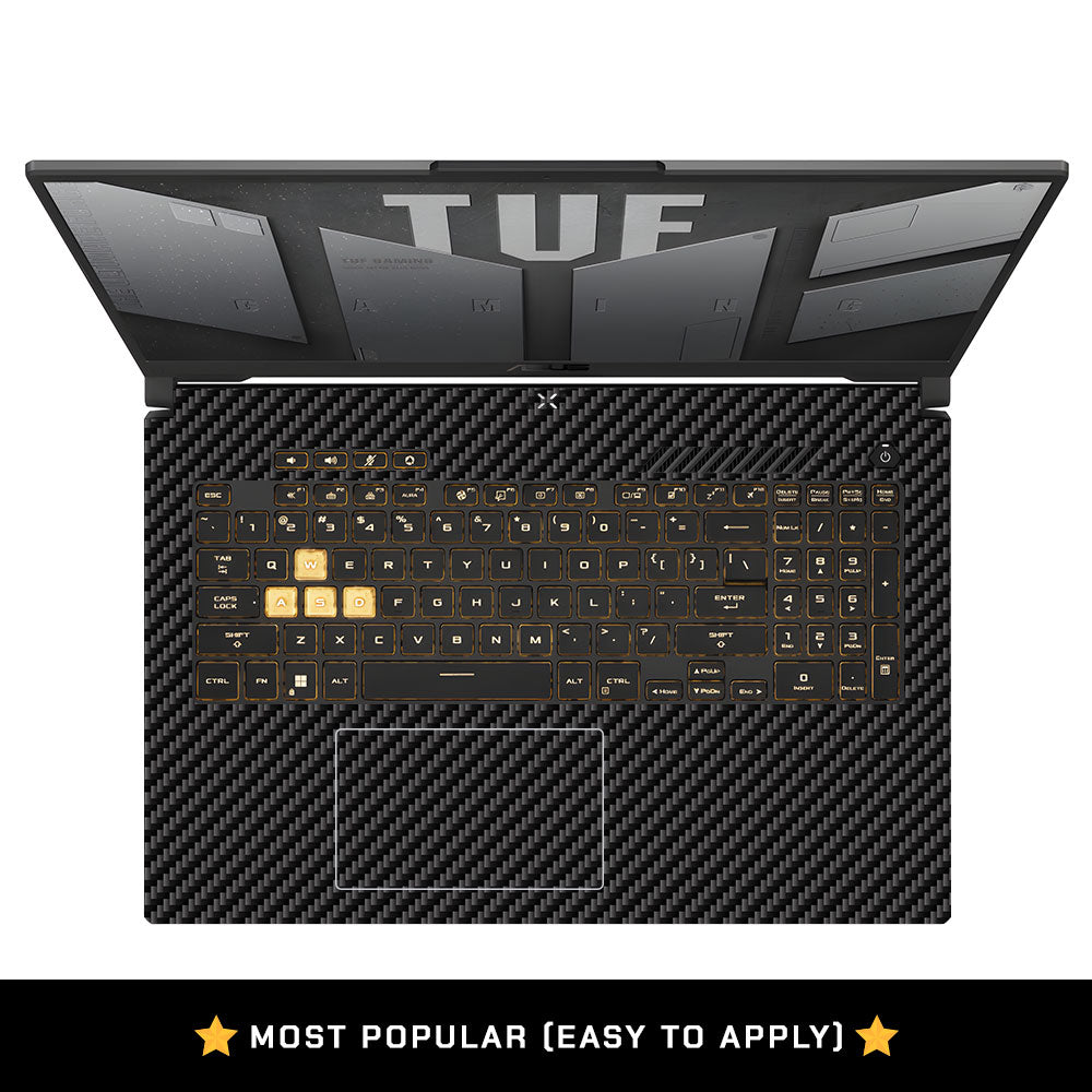 Textured Carbon Fibre Asus TUF Gaming F17 FX707Z Laptop Skin
