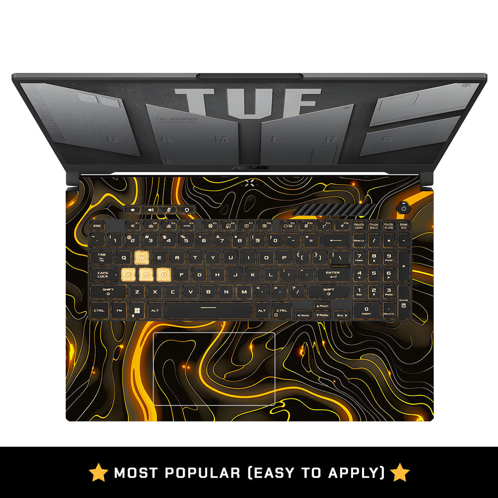 Golden Lava Waves Asus TUF Gaming F17 FX707Z Laptop Skin