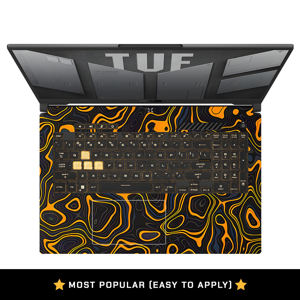 Amber Topographic Waves Asus TUF Gaming F17 FX707Z Laptop Skin