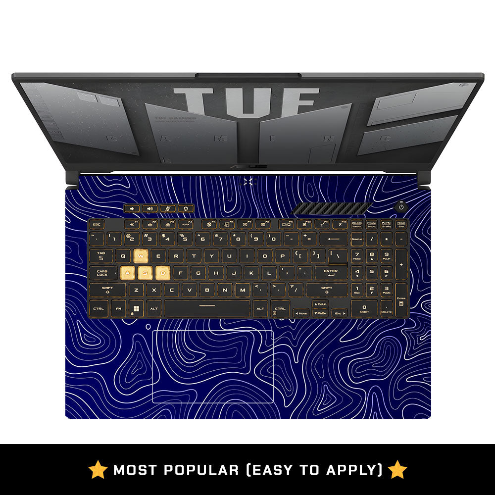 Deep Blue Contour Depths Asus TUF Gaming F17 FX707Z Laptop Skin