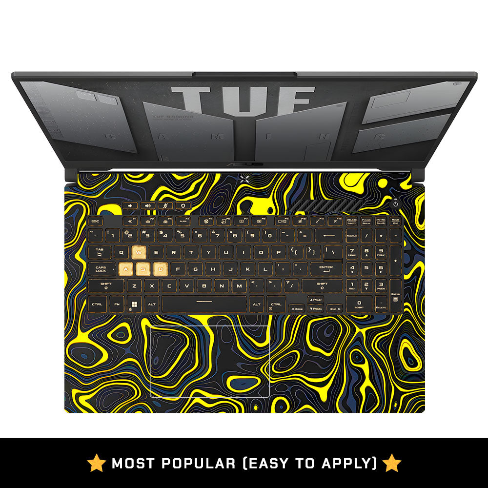 Neon Lava Contours Asus TUF Gaming F17 FX707Z Laptop Skin