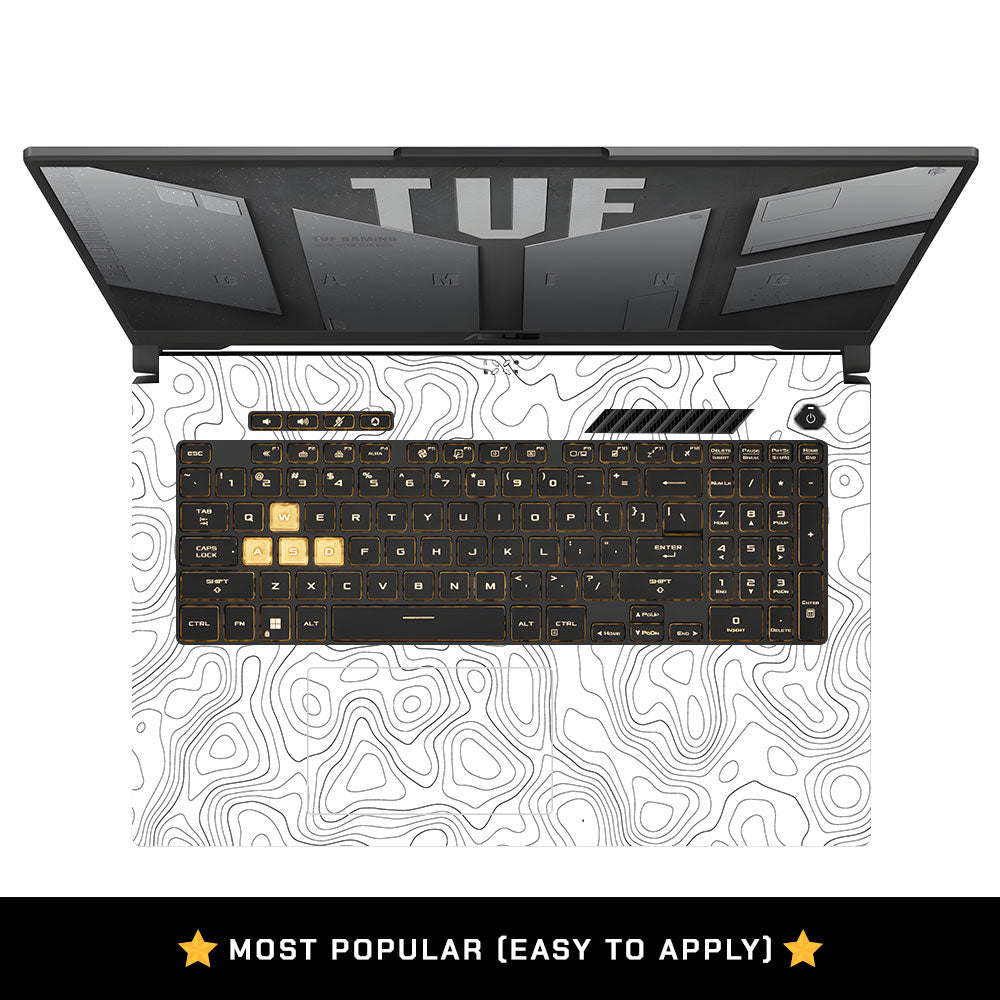 White Contour Design Asus TUF Gaming F17 FX707Z Laptop Skin