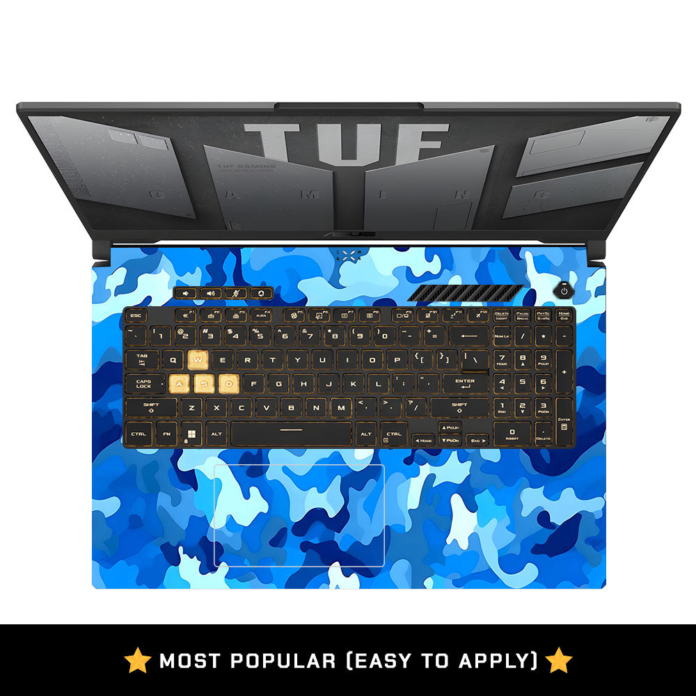 Arctic Blue Camo Pattern Asus TUF Gaming F17 FX707Z Laptop Skin