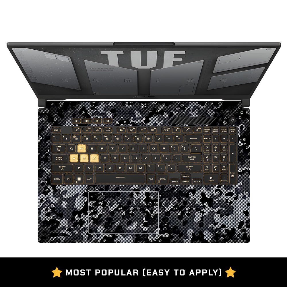 Stealth Grey Camo Asus TUF Gaming F17 FX707Z Laptop Skin