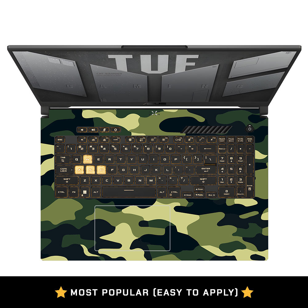 Forest Green Camo Asus TUF Gaming F17 FX707Z Laptop Skin