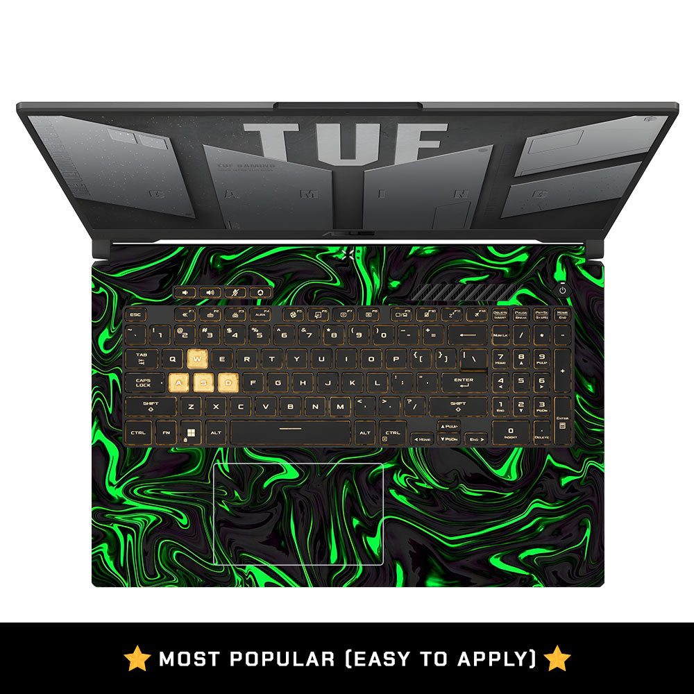 Neon Green Marble Asus TUF Gaming F17 FX707Z Laptop Skin