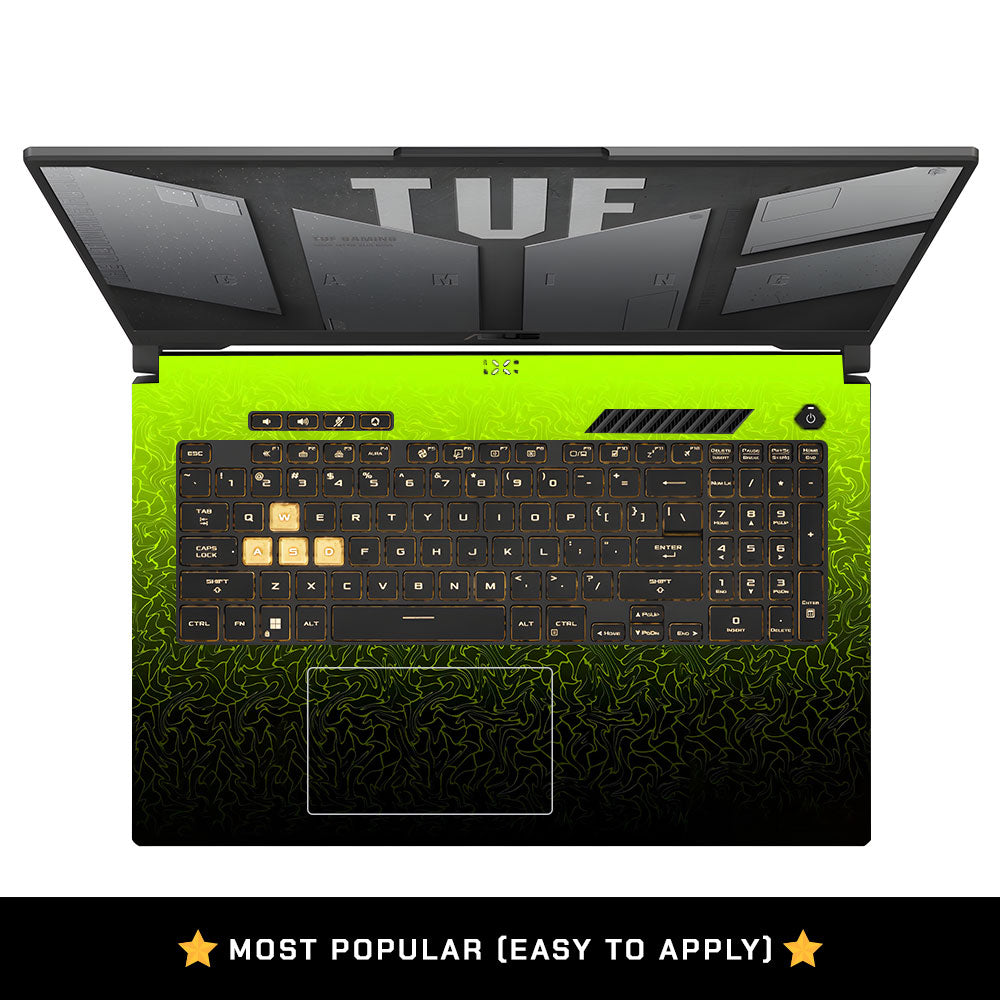 Lime Yellow to Black Gradient Asus TUF Gaming F17 FX707Z Laptop Skin