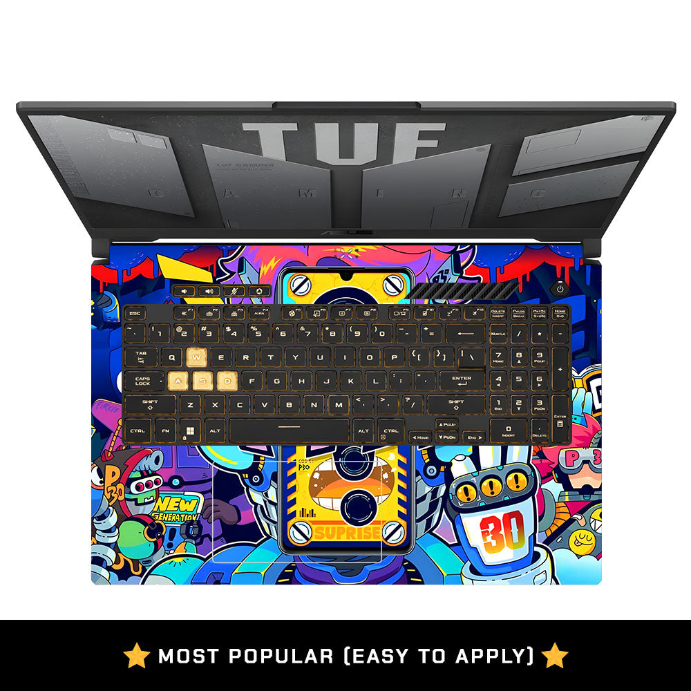 Futuristic Cyberpunk Vision Asus TUF Gaming F17 FX707Z Laptop Skin