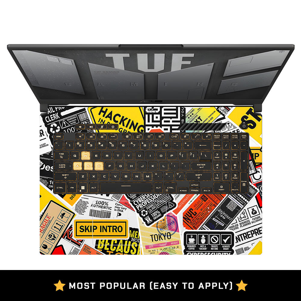 Tech Aesthetic Sticker Collage Asus TUF Gaming F17 FX707Z Laptop Skin