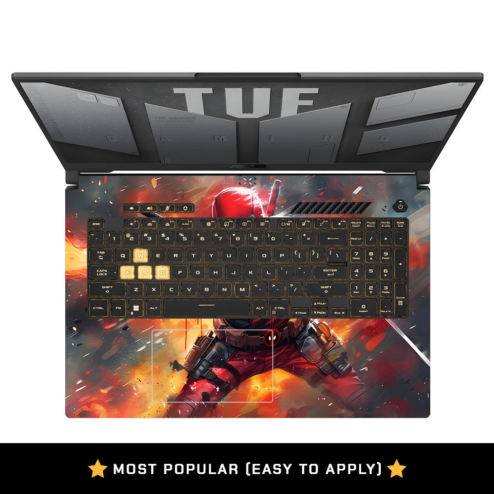 Red Comic Antihero Asus TUF Gaming F17 FX707Z Laptop Skin