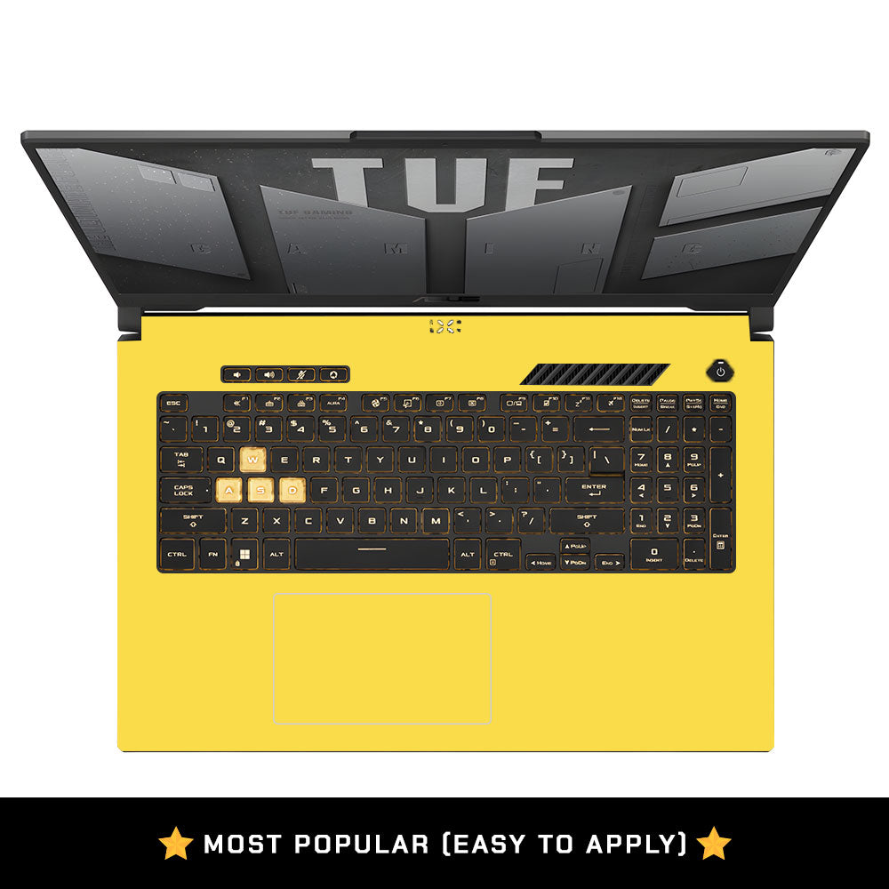 Textured Yellow Asus TUF Gaming F17 FX707Z Laptop Skin