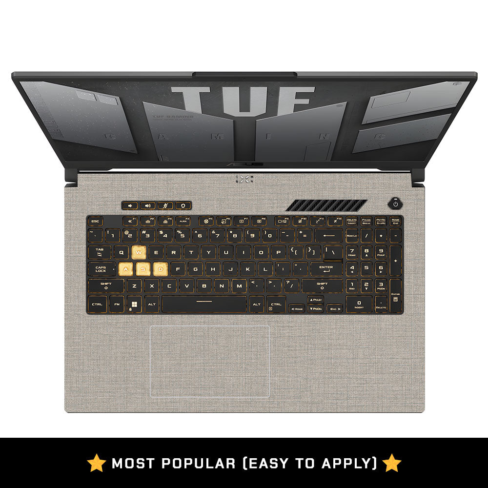 Textured Fabric Grey Asus TUF Gaming F17 FX707Z Laptop Skin