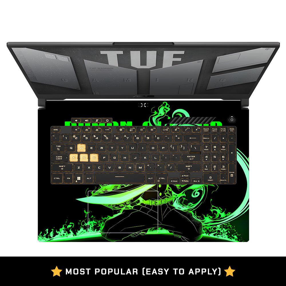Tanjiro Green Flame Dance Asus TUF Gaming F17 FX707Z Laptop Skin