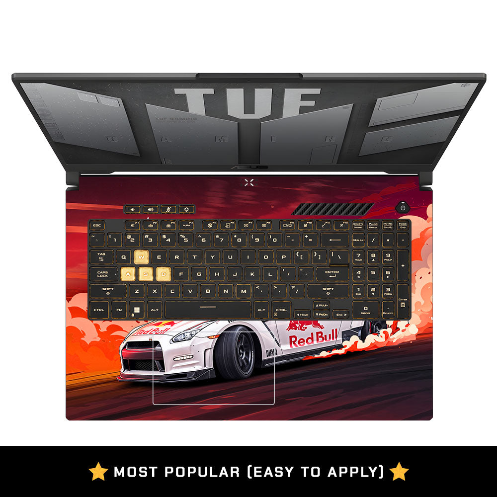 Nissan GTR Red Bull Drift Fury Asus TUF Gaming F17 FX707Z Laptop Skin