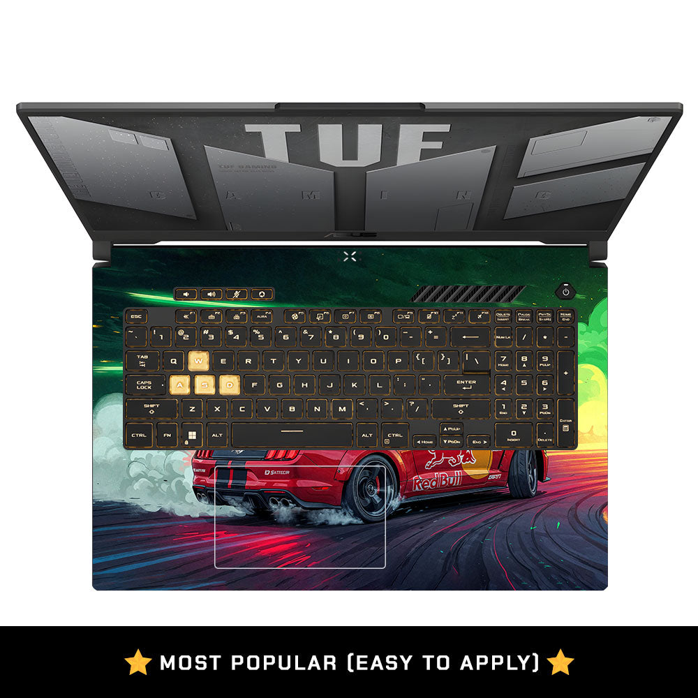 Mustang GT Red Bull Drift Beast Asus TUF Gaming F17 FX707Z Laptop Skin