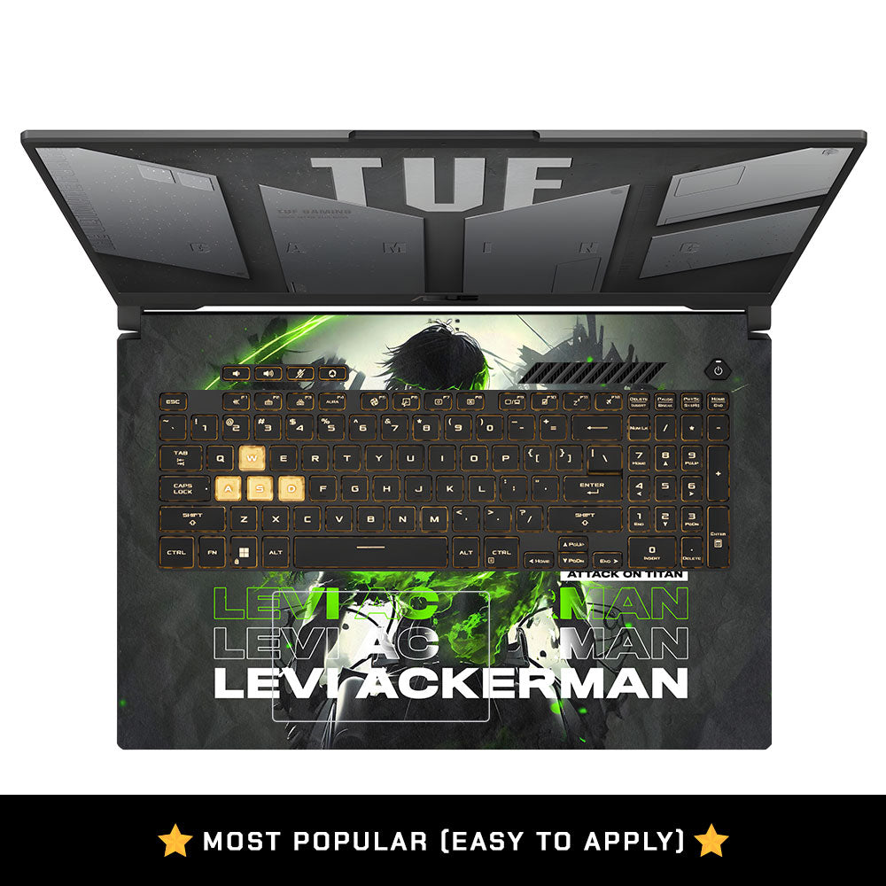 Levi Ackerman Neon Fury Asus TUF Gaming F17 FX707Z Laptop Skin