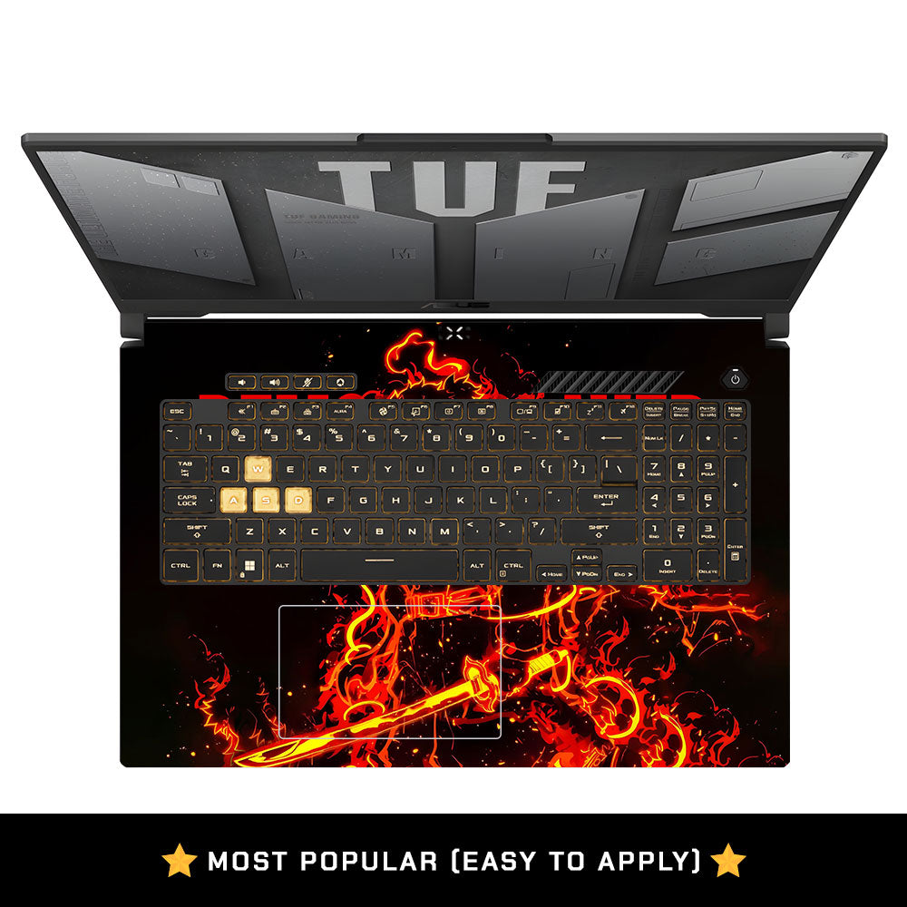 Rengoku Blazing Inferno Asus TUF Gaming F17 FX707Z Laptop Skin