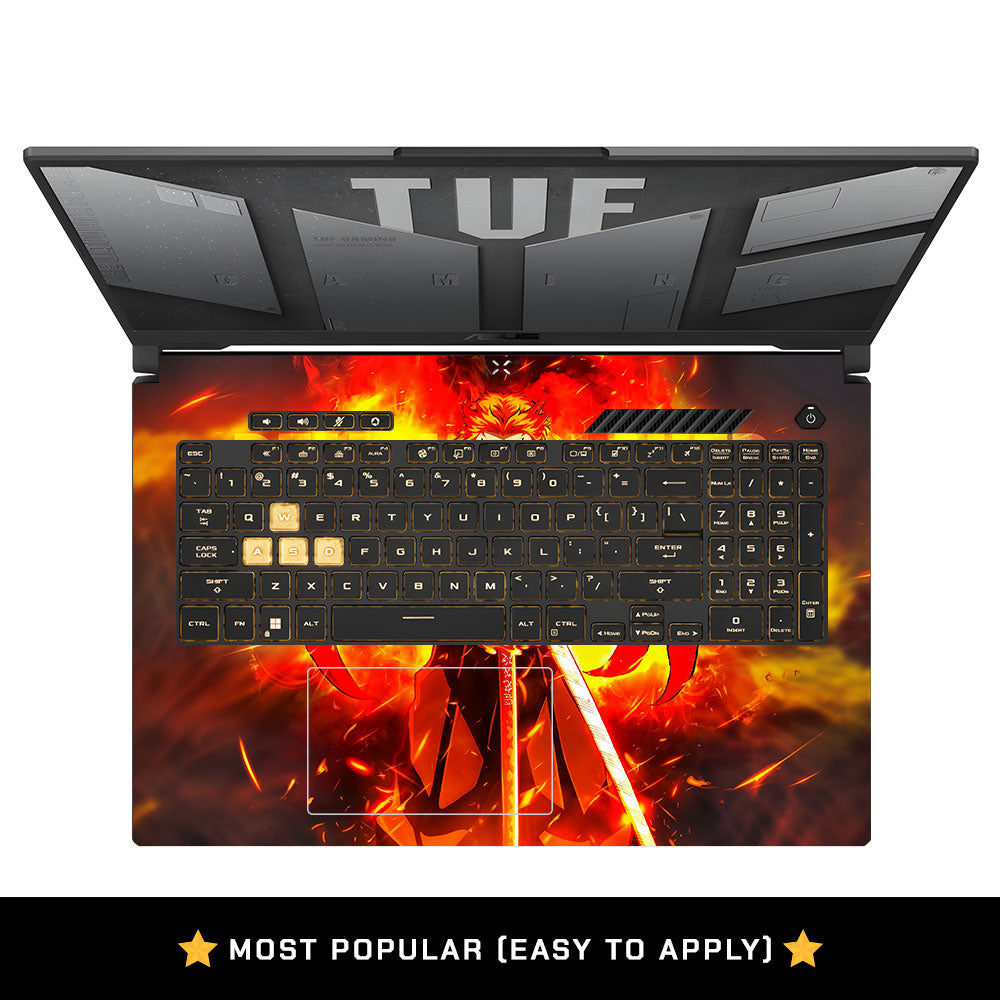 Anime Flame Swordsman Asus TUF Gaming F17 FX707Z Laptop Skin