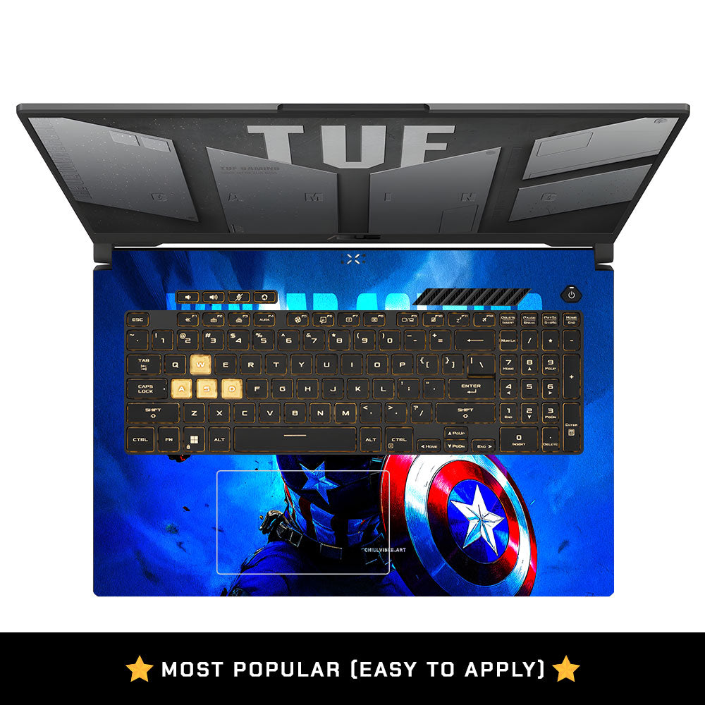 Shield of Justice Captain America Asus TUF Gaming F17 FX707Z Laptop Skin