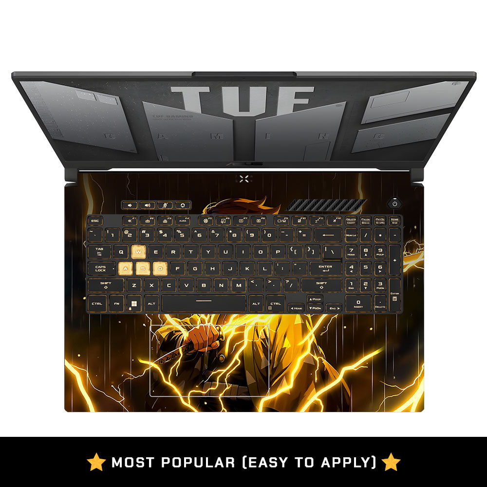 Thunder Soul Lightning Zenitsu Asus TUF Gaming F17 FX707Z Laptop Skin