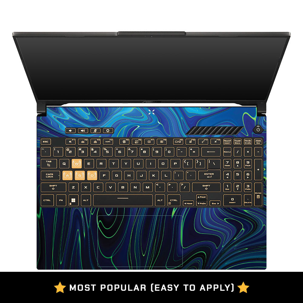 Cobalt Liquid Design Asus Gaming V16 V3607 Laptop Skin