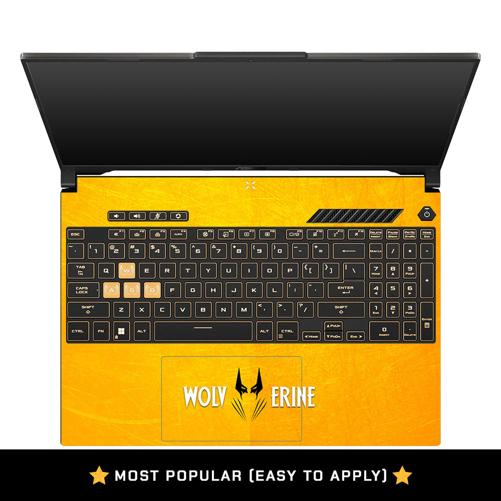 Wolverine with Yellow Background Asus Gaming V16 V3607 Laptop Skin