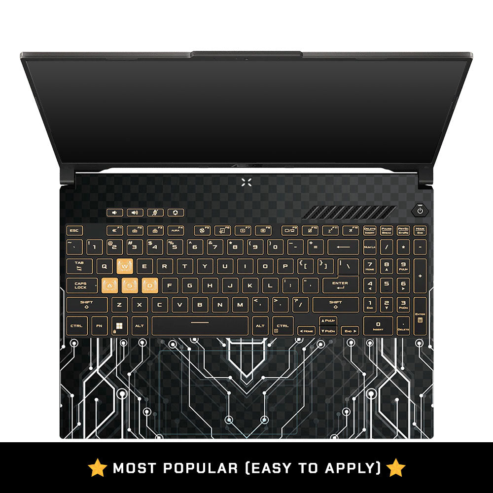 Black Digital Circuit Asus Gaming V16 V3607 Laptop Skin