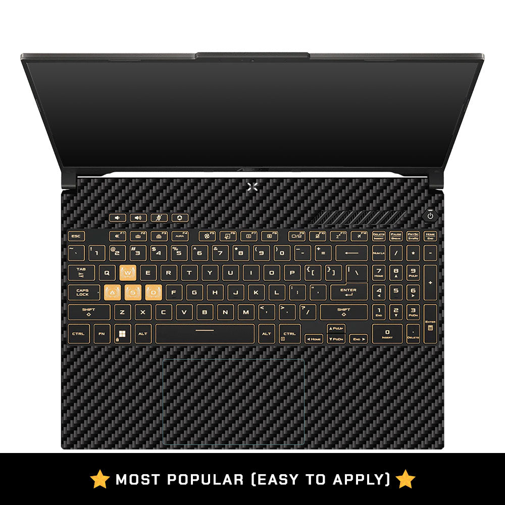 Textured Carbon Fibre Asus Gaming V16 V3607 Laptop Skin