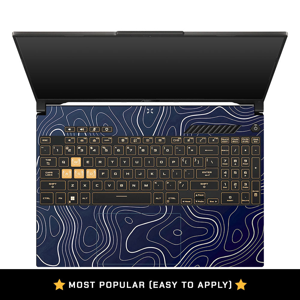 Fluid Lines Design Asus Gaming V16 V3607 Laptop Skin