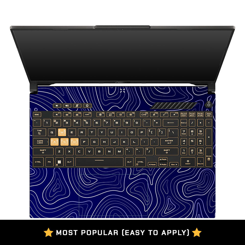 Deep Blue Contour Depths Asus Gaming V16 V3607 Laptop Skin