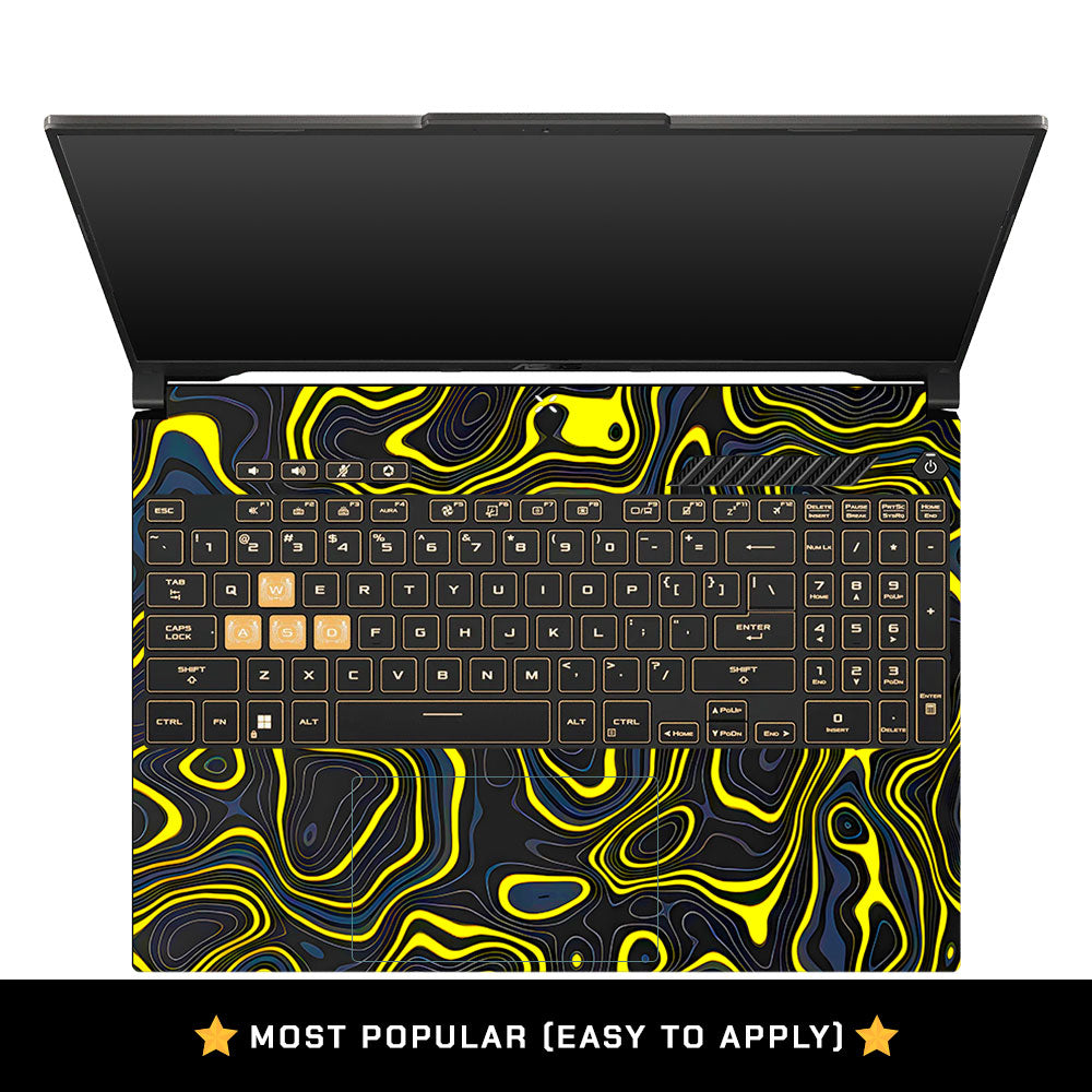 Neon Lava Contours Asus Gaming V16 V3607 Laptop Skin