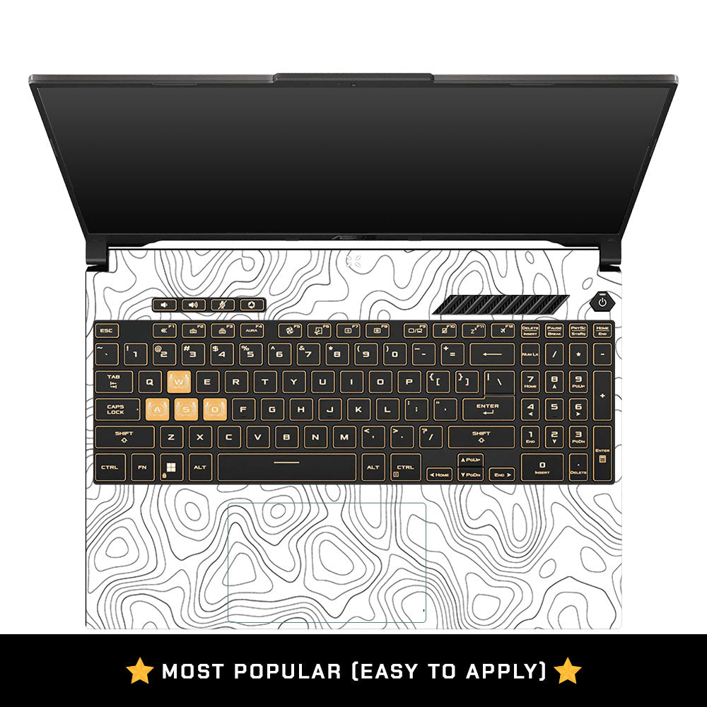 White Contour Design Asus Gaming V16 V3607 Laptop Skin