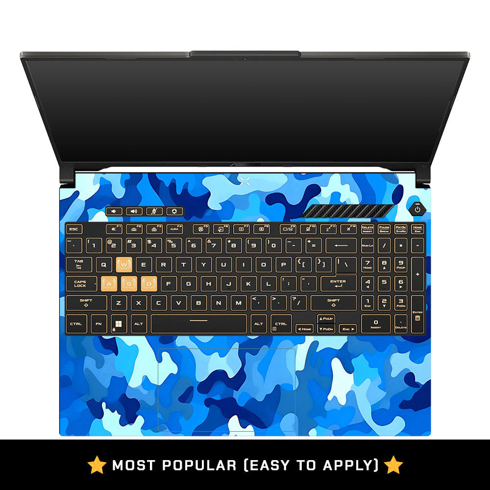 Arctic Blue Camo Pattern Asus Gaming V16 V3607 Laptop Skin