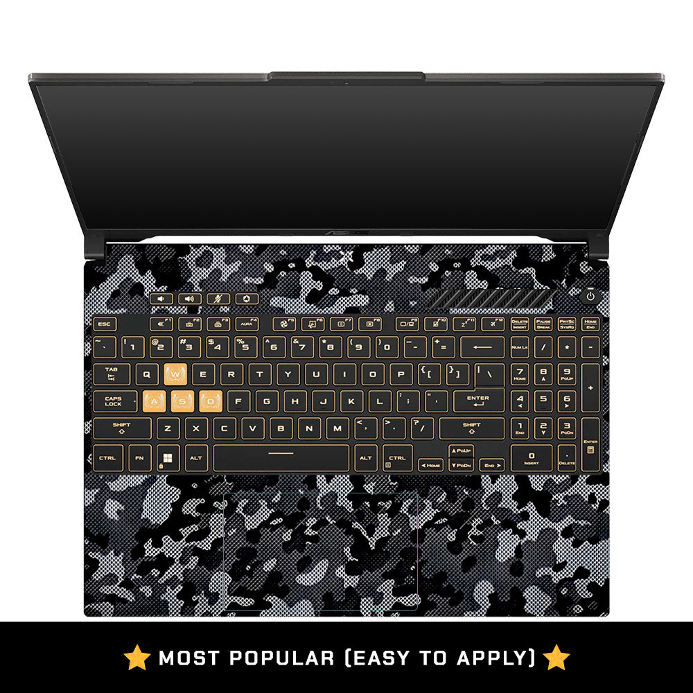 Stealth Grey Camo Asus Gaming V16 V3607 Laptop Skin