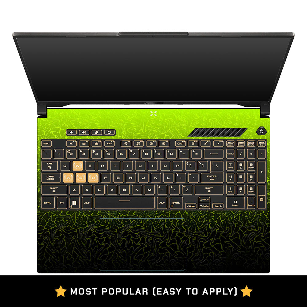 Lime Yellow to Black Gradient Asus Gaming V16 V3607 Laptop Skin