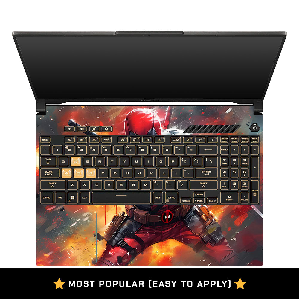 Red Comic Antihero Asus Gaming V16 V3607 Laptop Skin