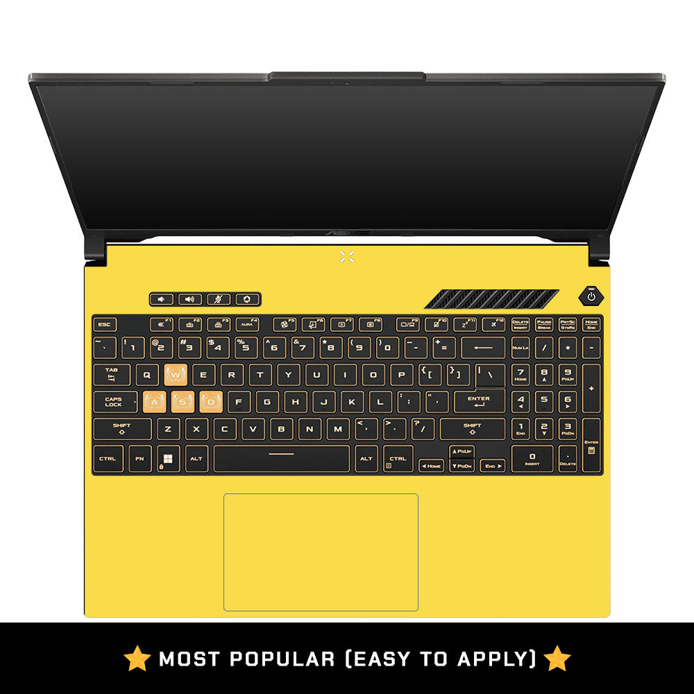 Textured Yellow Asus Gaming V16 V3607 Laptop Skin