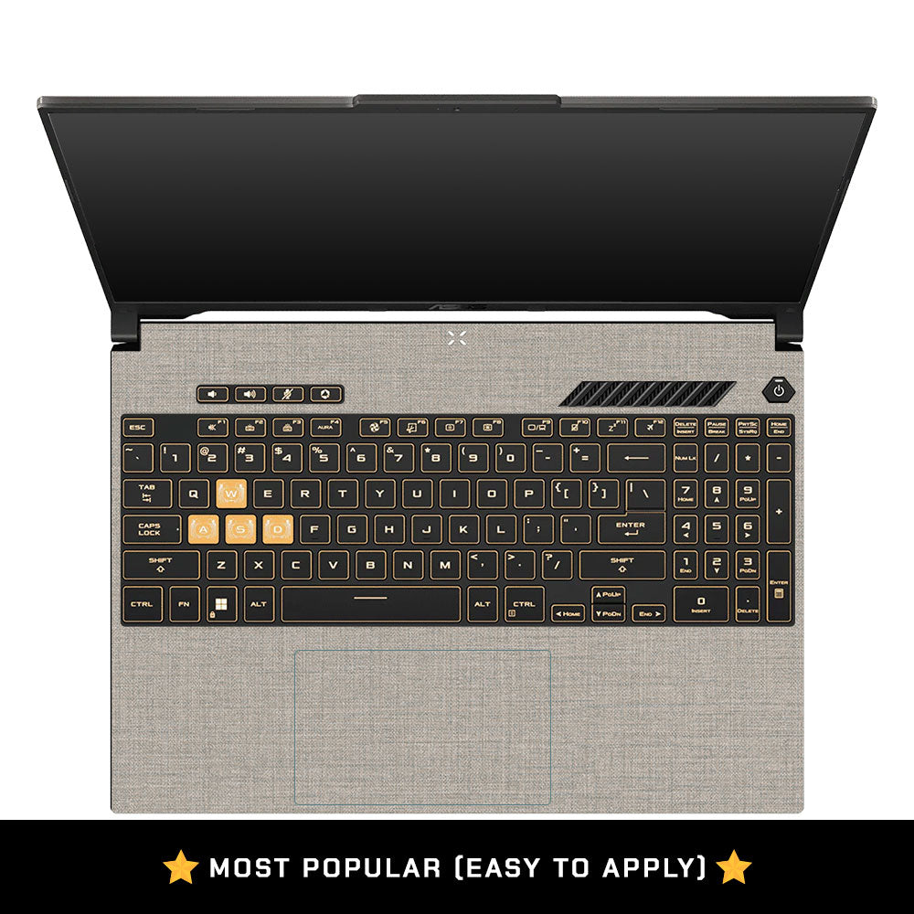 Textured Fabric Grey Asus Gaming V16 V3607 Laptop Skin