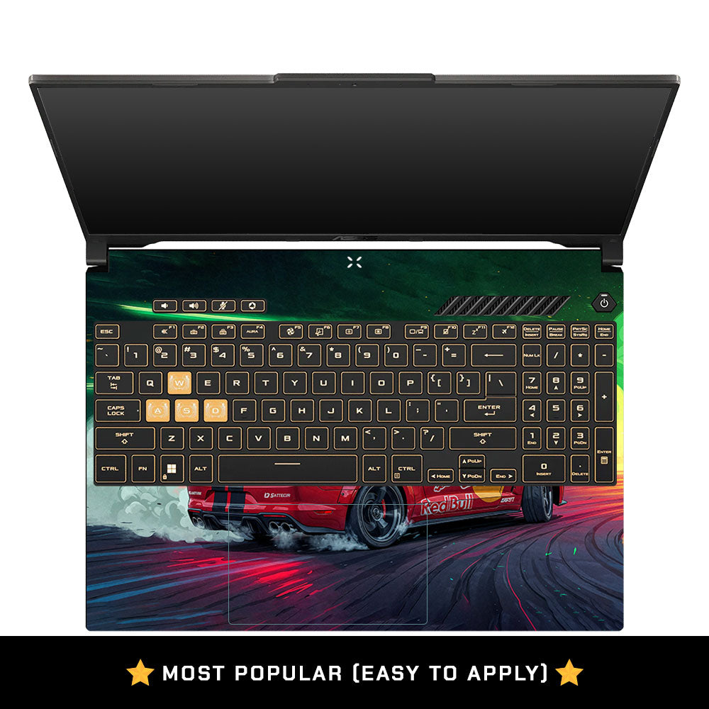 Mustang GT Red Bull Drift Beast Asus Gaming V16 V3607 Laptop Skin