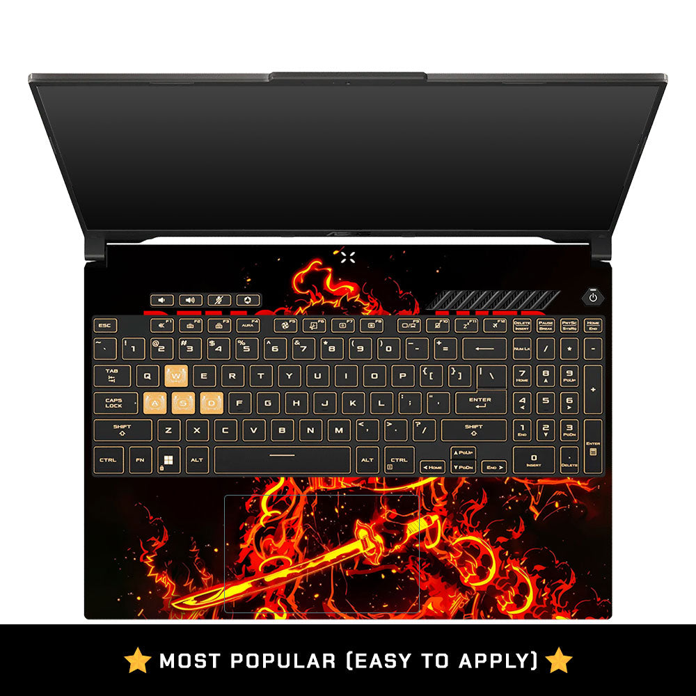 Rengoku Blazing Inferno Asus Gaming V16 V3607 Laptop Skin