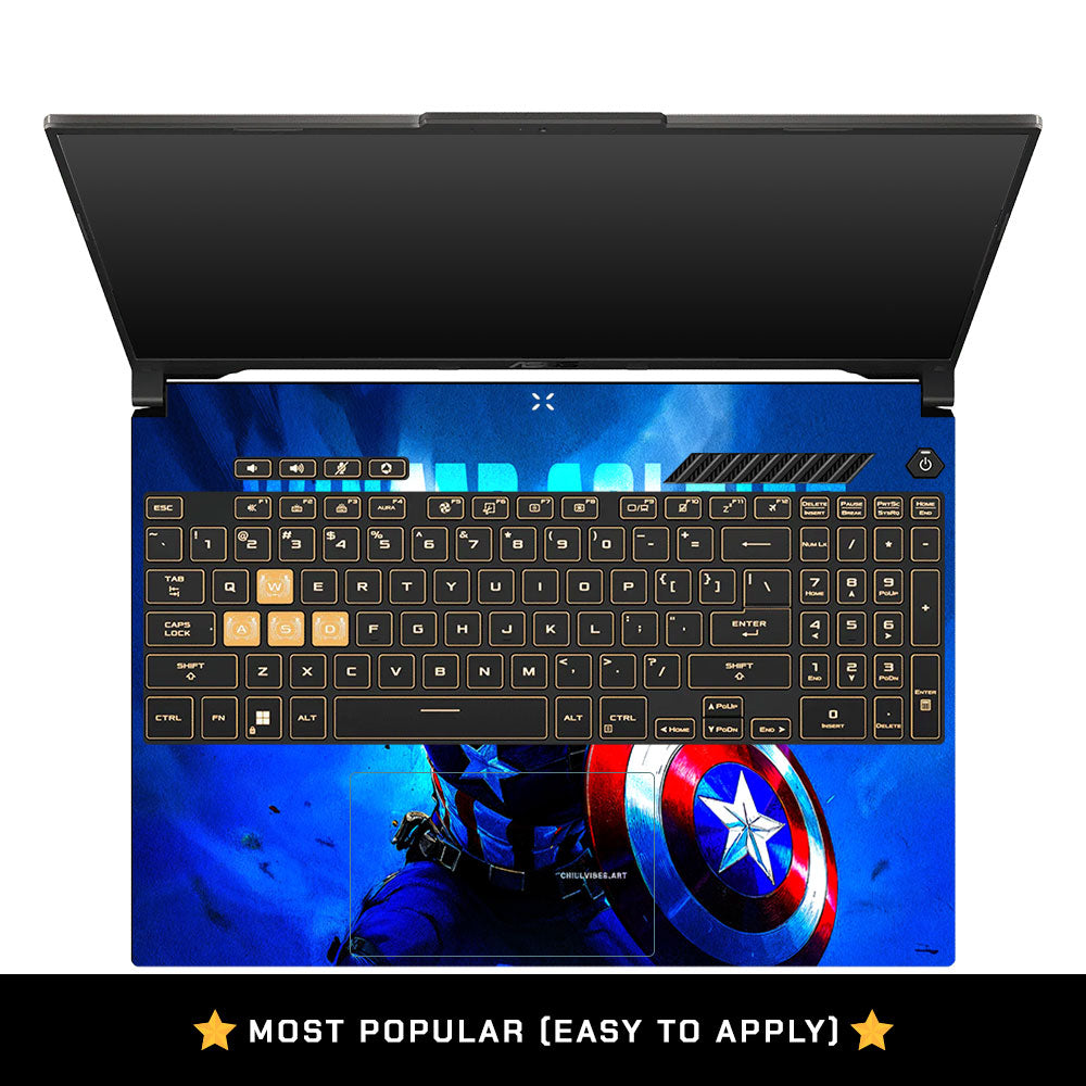 Shield of Justice Captain America Asus Gaming V16 V3607 Laptop Skin