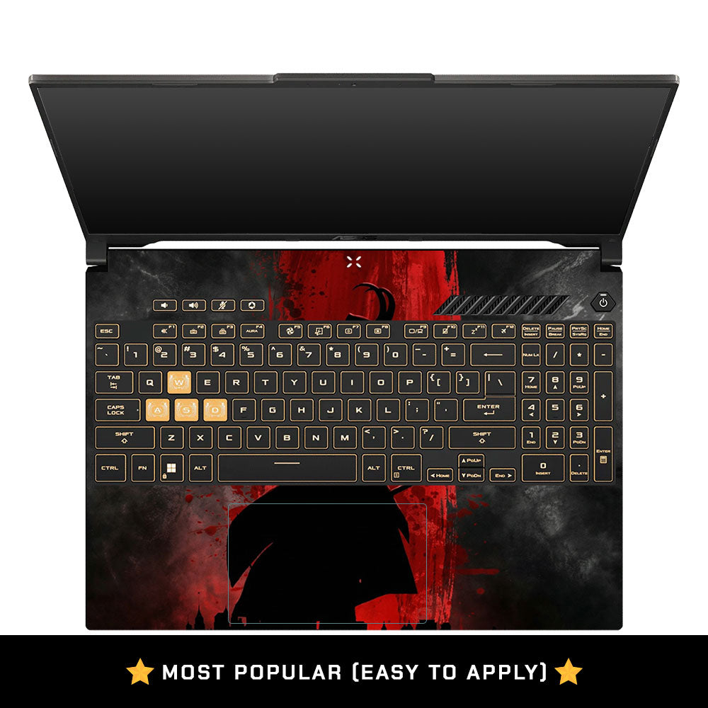 Red Villain Silhouette Asus Gaming V16 V3607 Laptop Skin