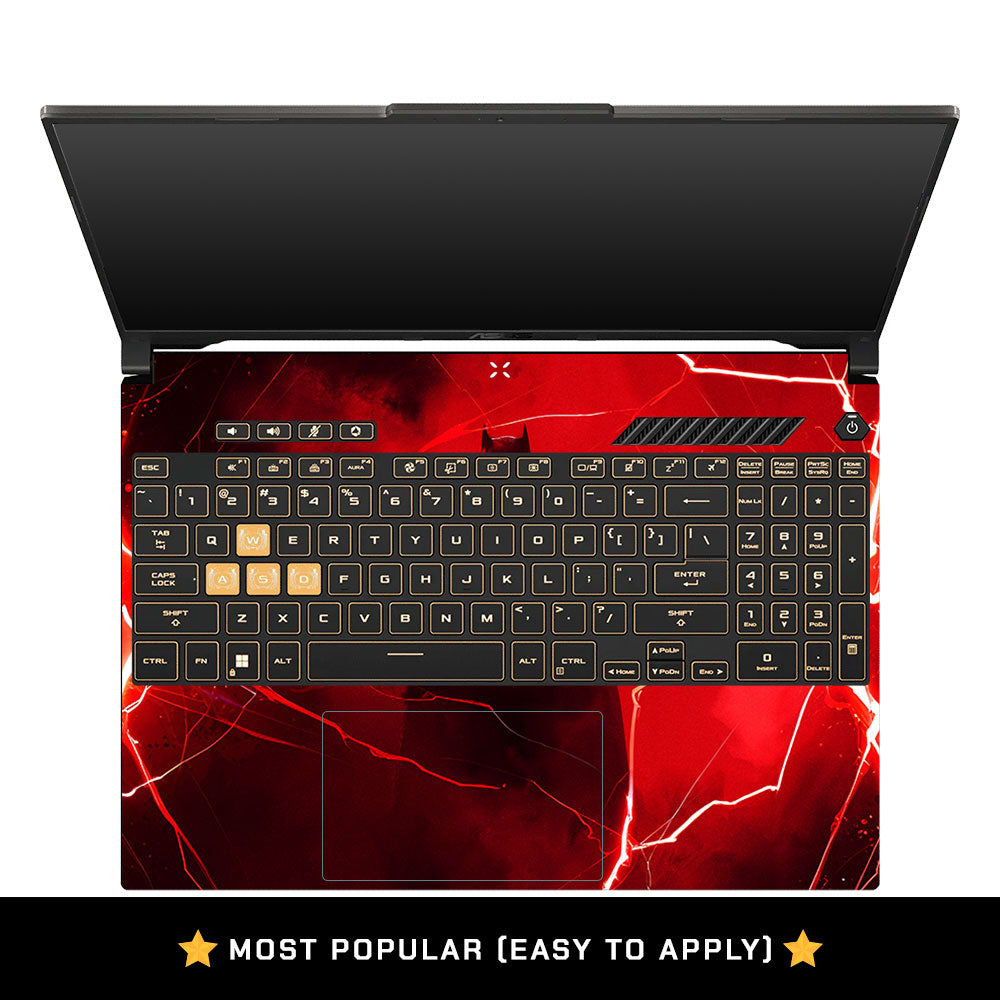 Red Rage Batman Asus Gaming V16 V3607 Laptop Skin